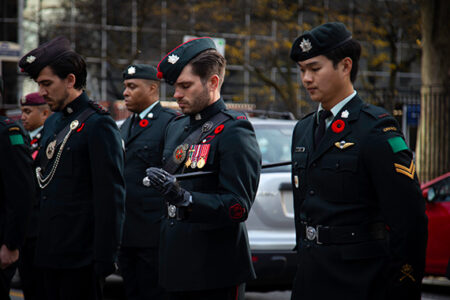 People having a moment of silence